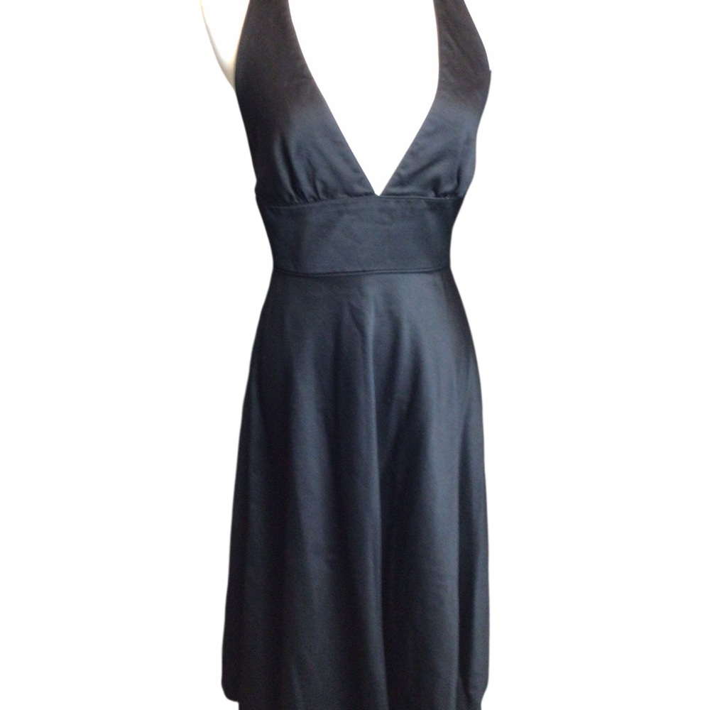 J. Crew Black Halter Dress Size 4 Lined Knee Length